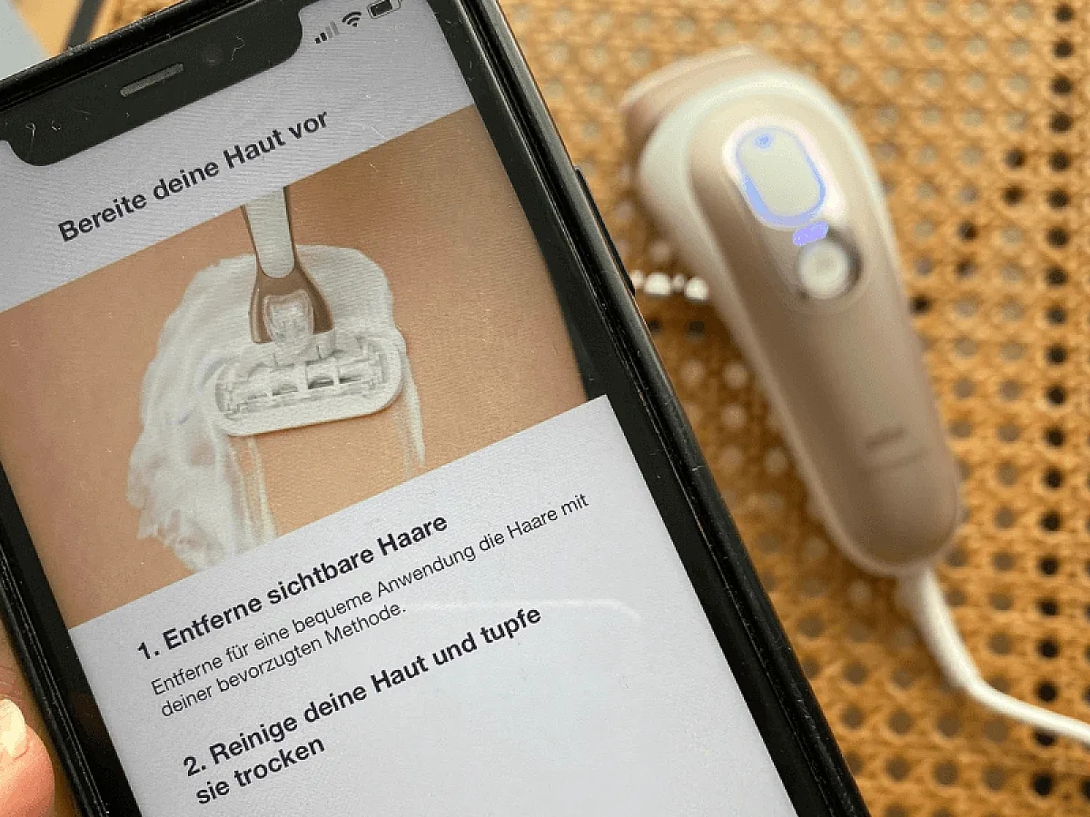 Ansicht der App für das neue Braun IPL Skin i-expert Pro IPL PL7253