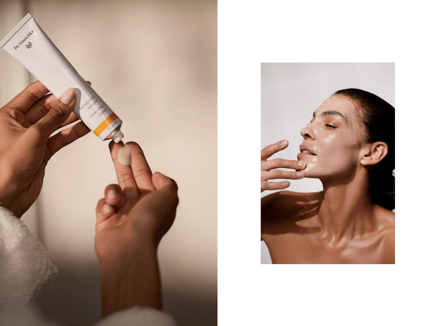 Collage on the subject of cleansing with products from Dr Hauschka
