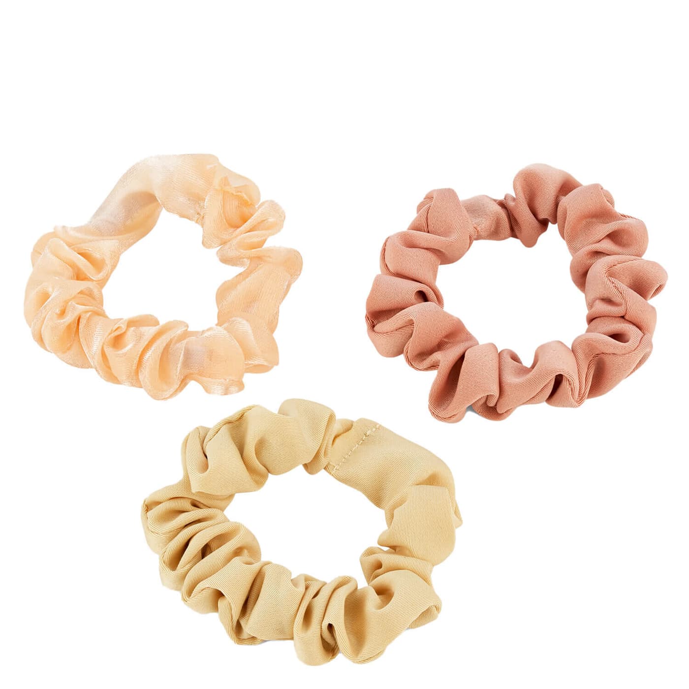 Transparentes Scrunchie mit Glanz, in hellen Erdtönen