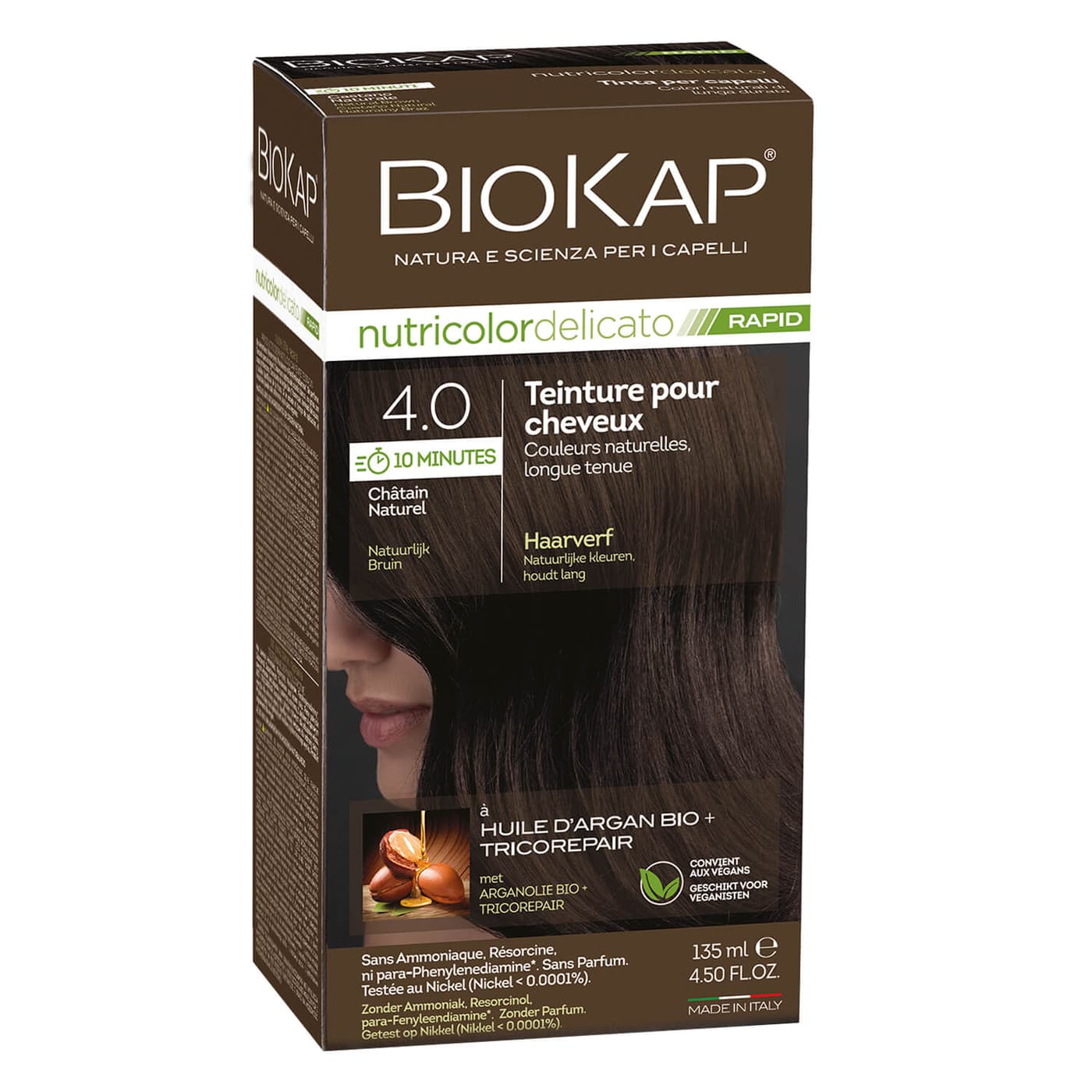 BIOKAP Nutricolor - Permanent Farbe Naturbraun 4.0