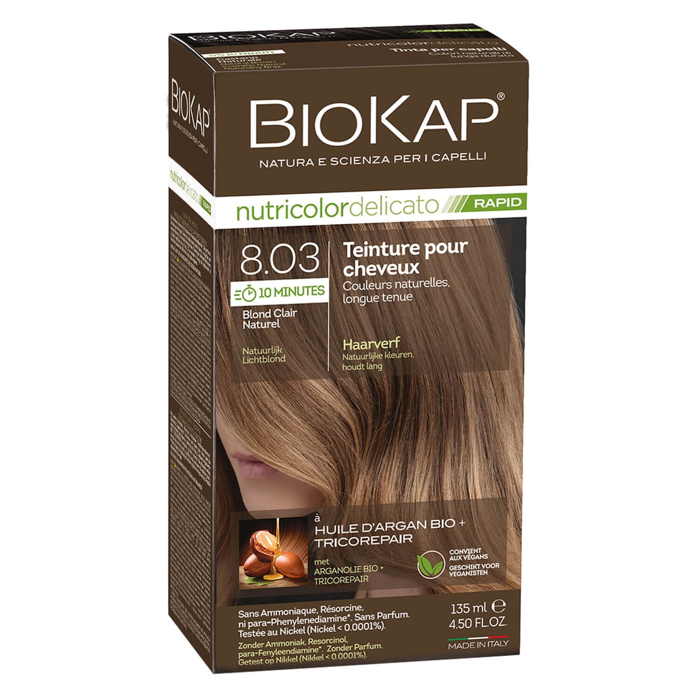 BIOKAP Nutricolor - Permanent Farbe Helles Naturblond 8.03