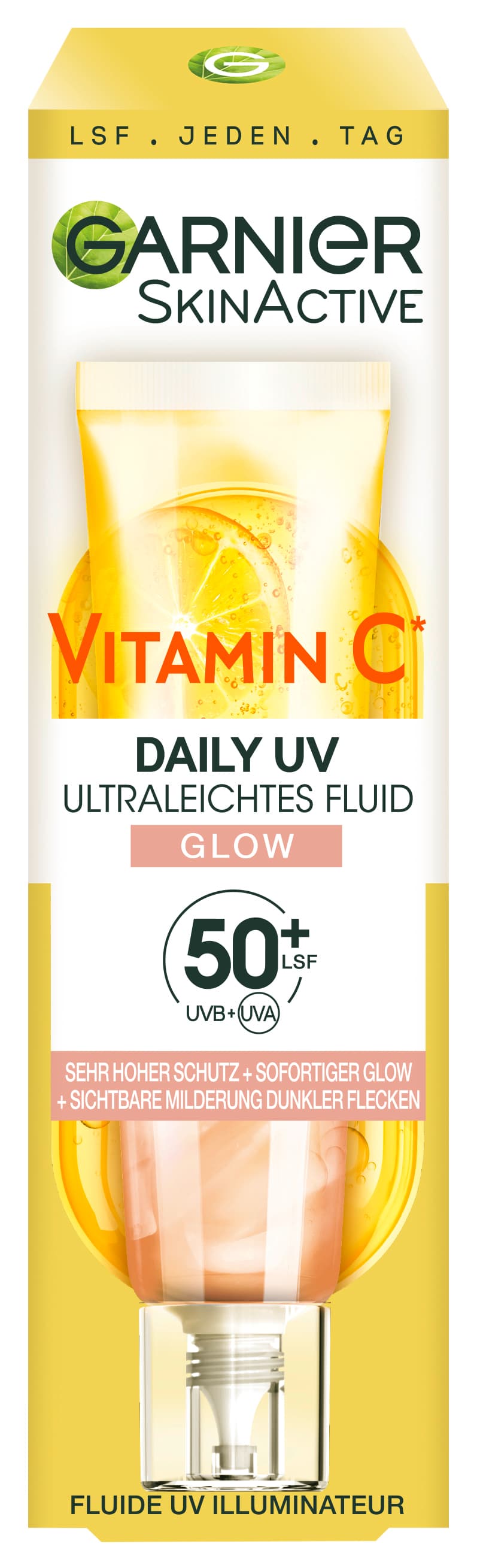 Skinactive Face - Vitamin C Tägliches Sonnenfluid Glow mit LSF 50+