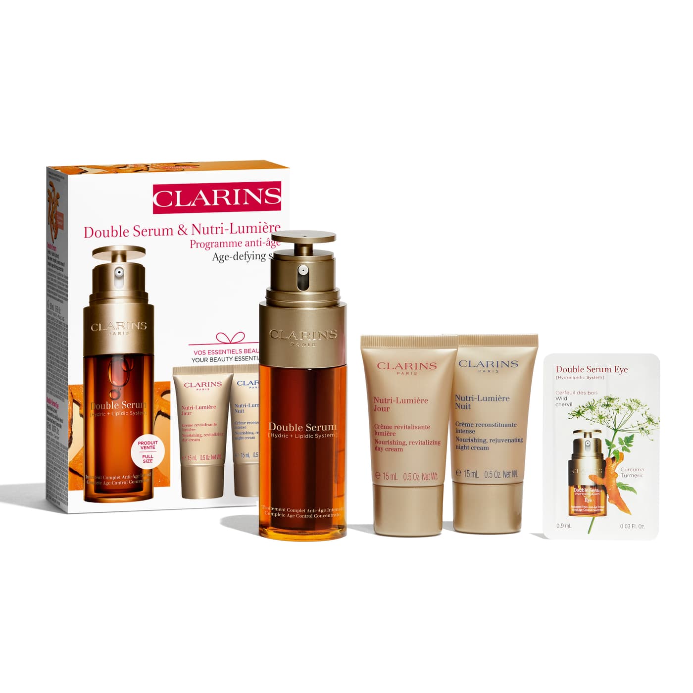 Clarins Skin - Double Serum & Nutri-Lumière Anti-Aging-Set