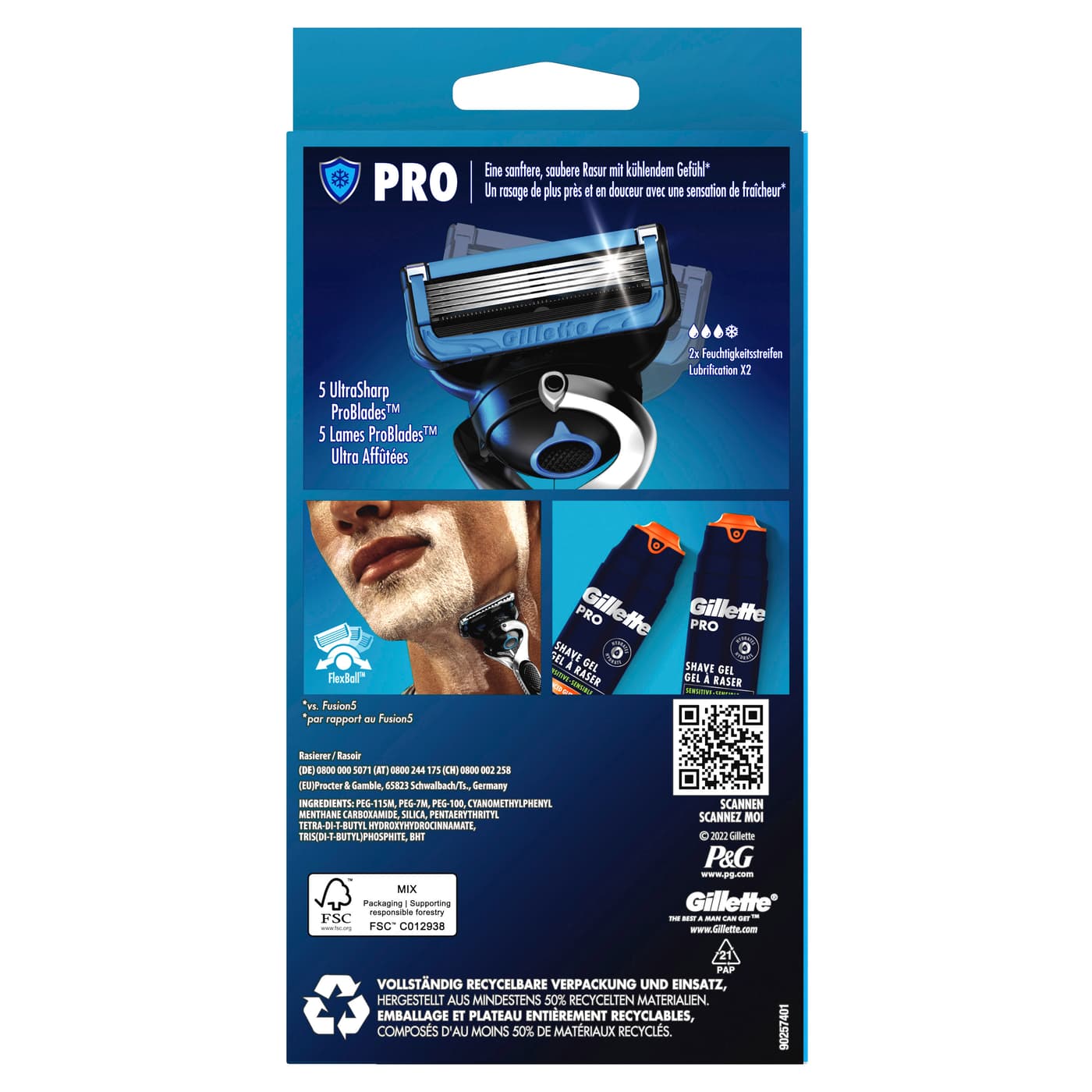 Gillette - ProShield Chill Rasierapparat mit 1 Klinge