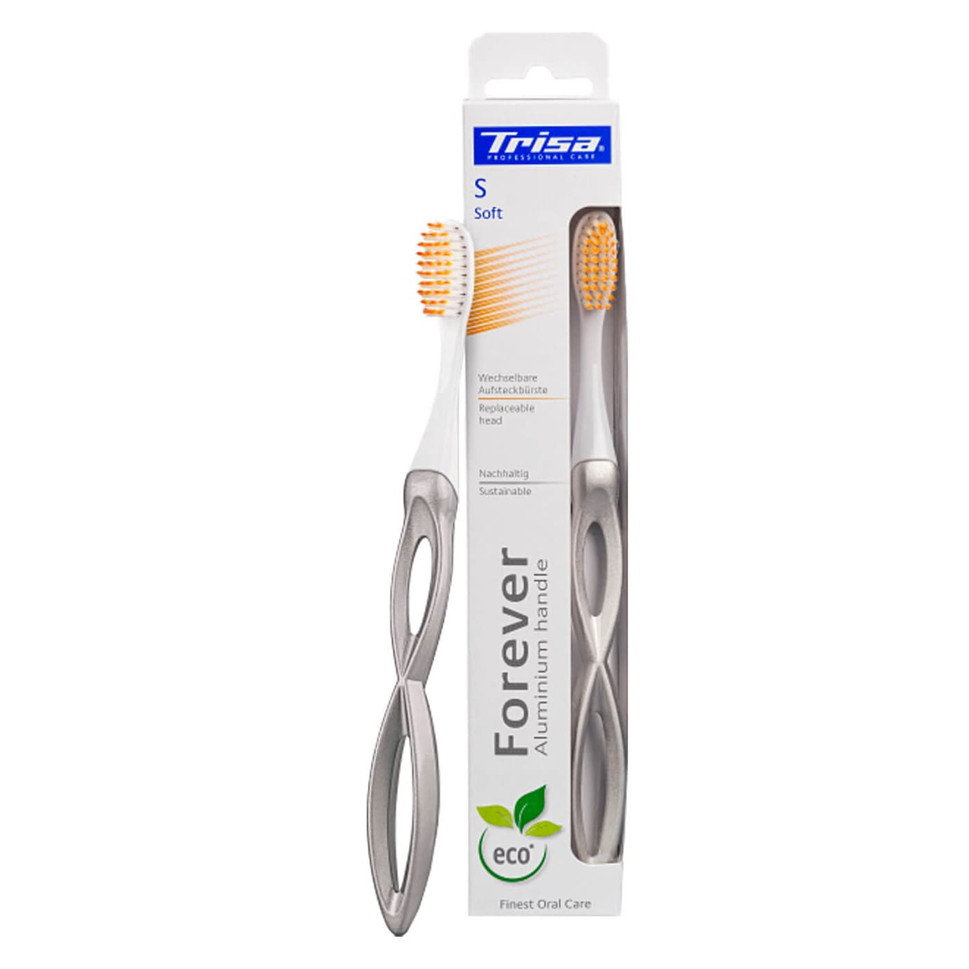 Trisa Oral Care - Wechselbare Aufsteckbürste Forever Soft Silber