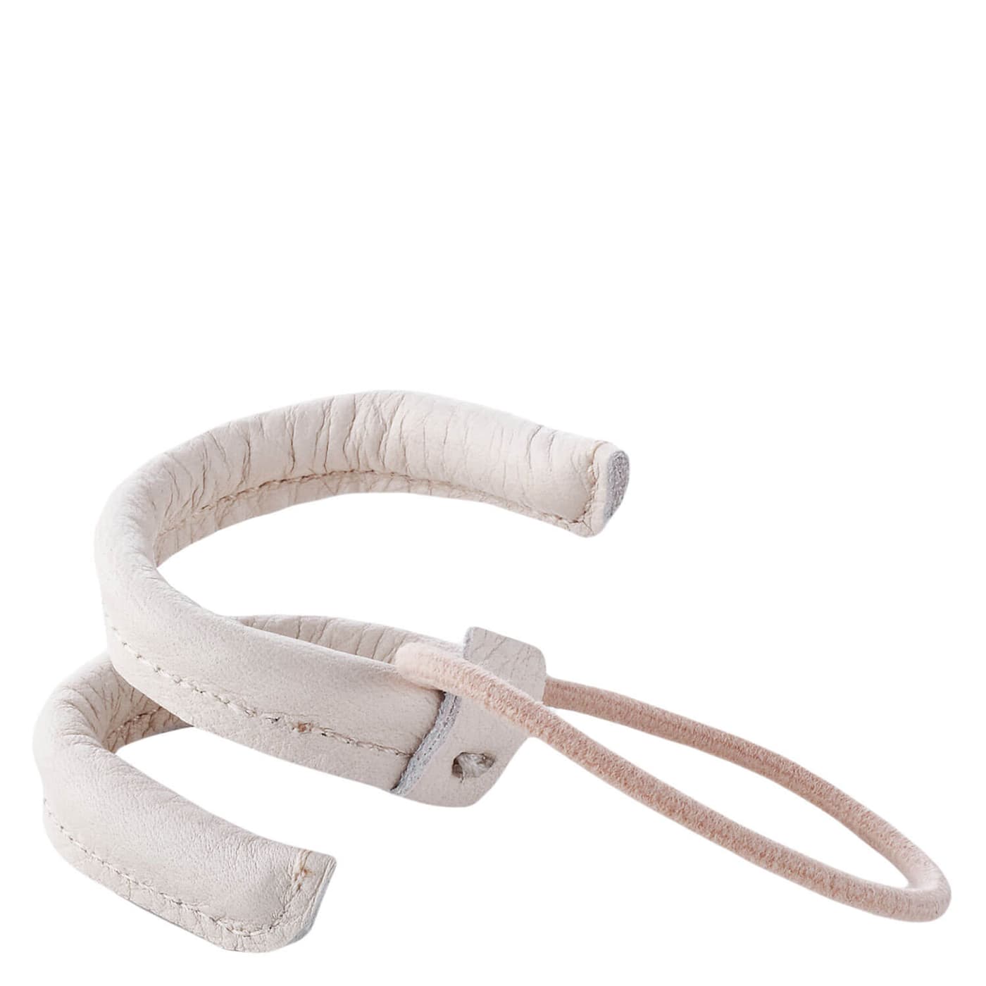 Corinne World - Leather Band Short Narrow Bendable Cream