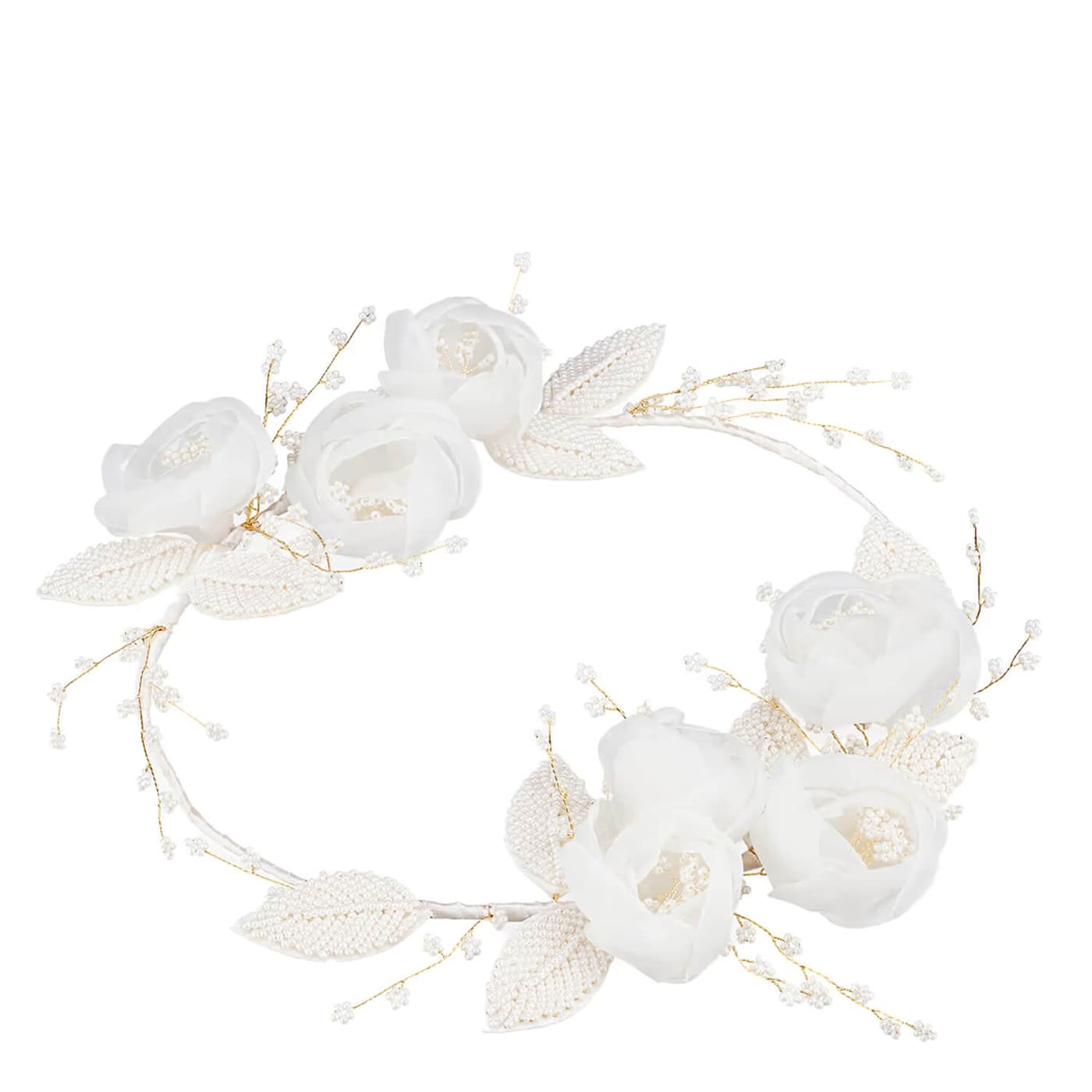 Celebride Haarkranz Stoffblumen & Perlen