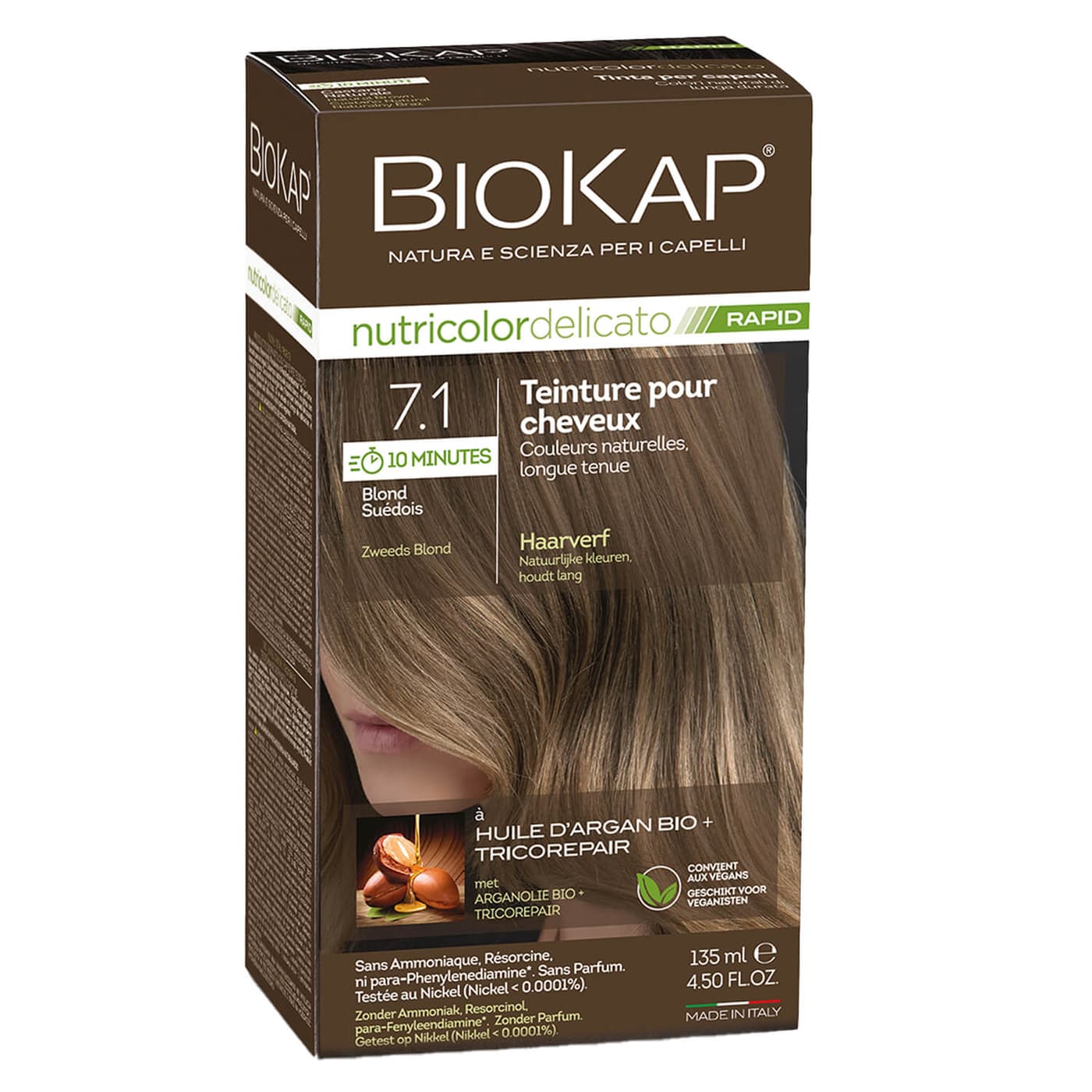 BIOKAP Nutricolor - Permanent Farbe Schwedisches Blond 7.1