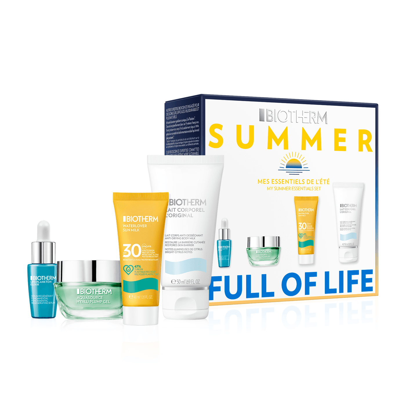 Biotherm Body - Summer Recruit Set (Life Plankton Elixir 7ml + Aquasource Gel 15ml + Lait Corporel 5