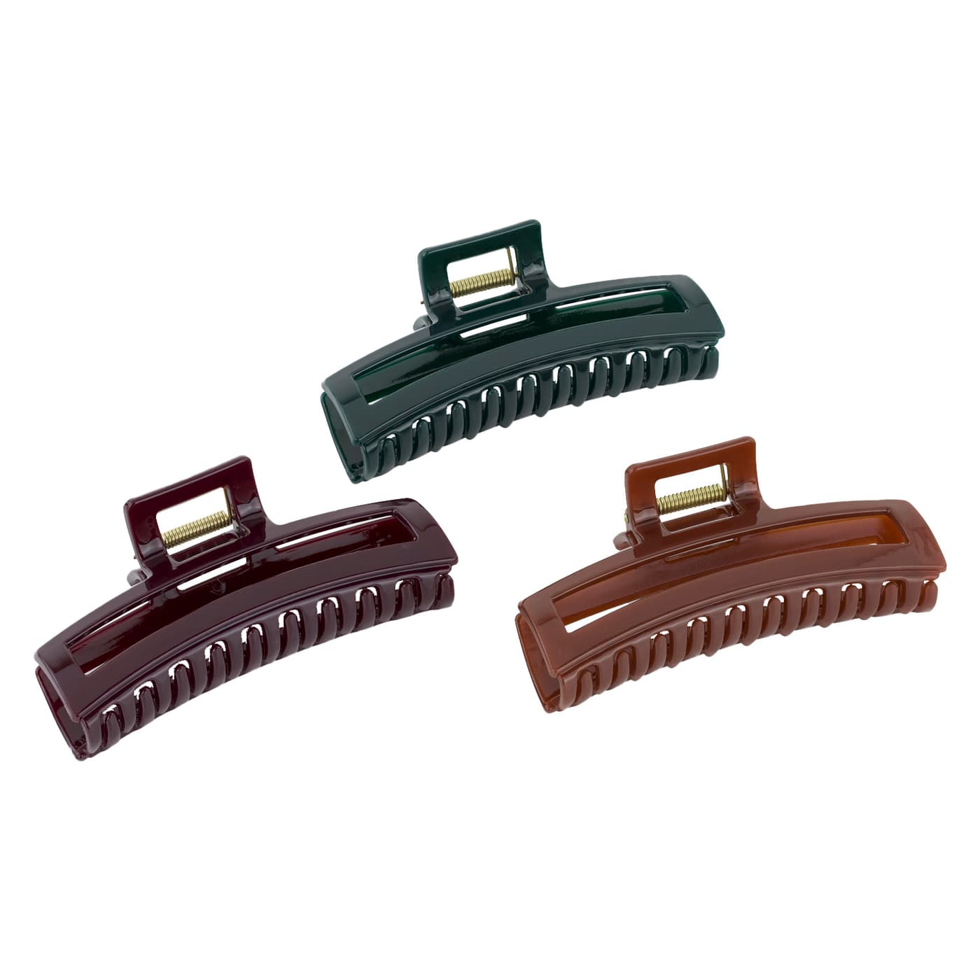 TRISA Hair - Big Hair Clips, aubergine green & brown