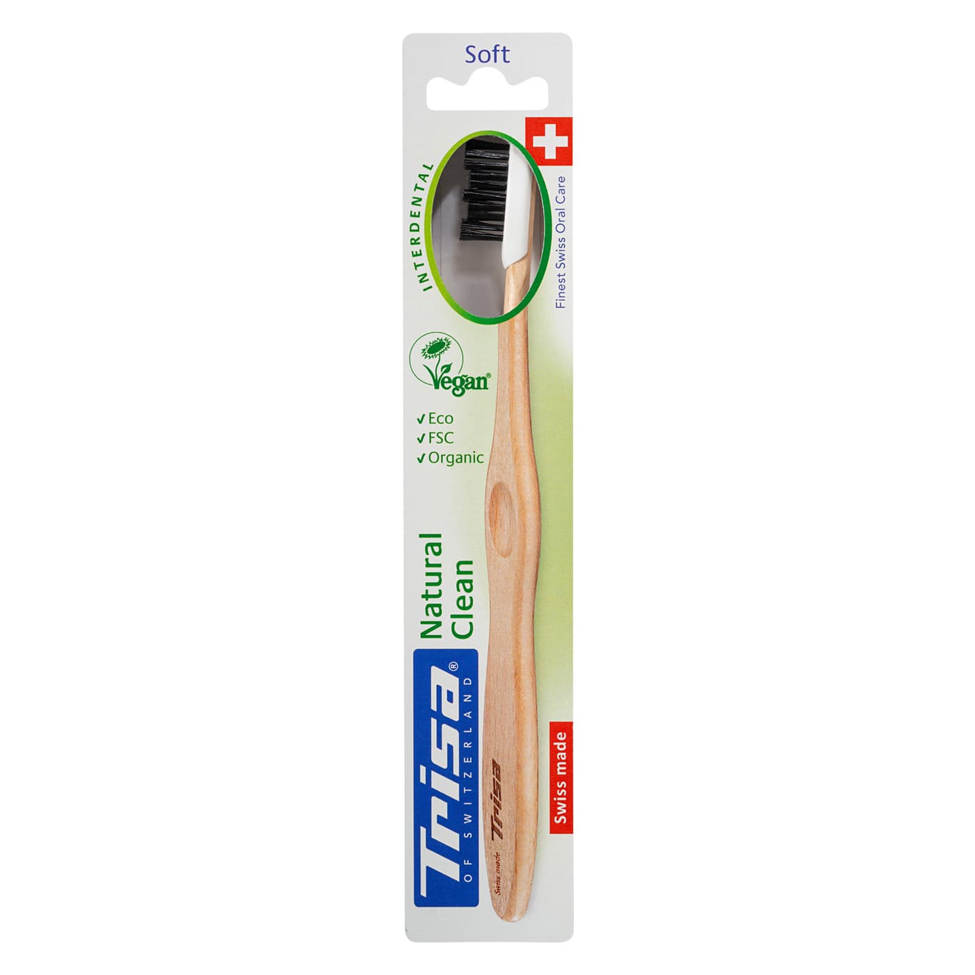 Trisa Oral Care - Holzzahnbürste Natural Clean Soft Schwarz