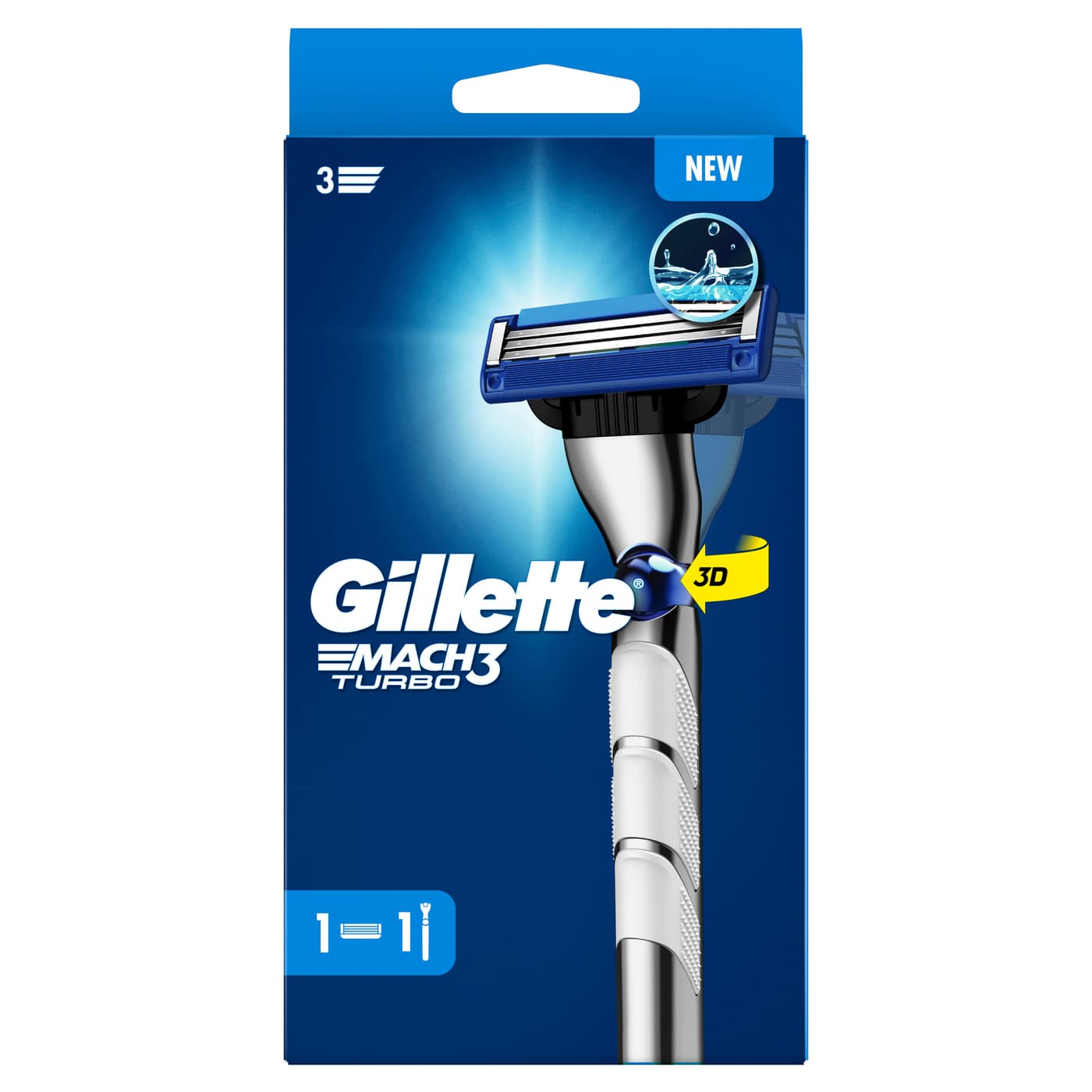 Gillette - Mach3 Turbo 3D Rasierapparat mit 1 Klinge SmartBox