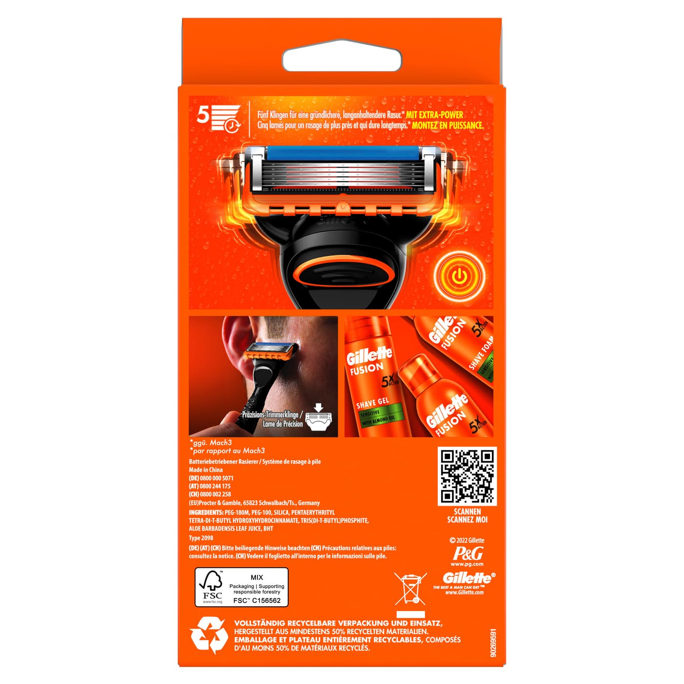 Gillette- Fusion5 Power Rasierapparat mit 1 Klinge