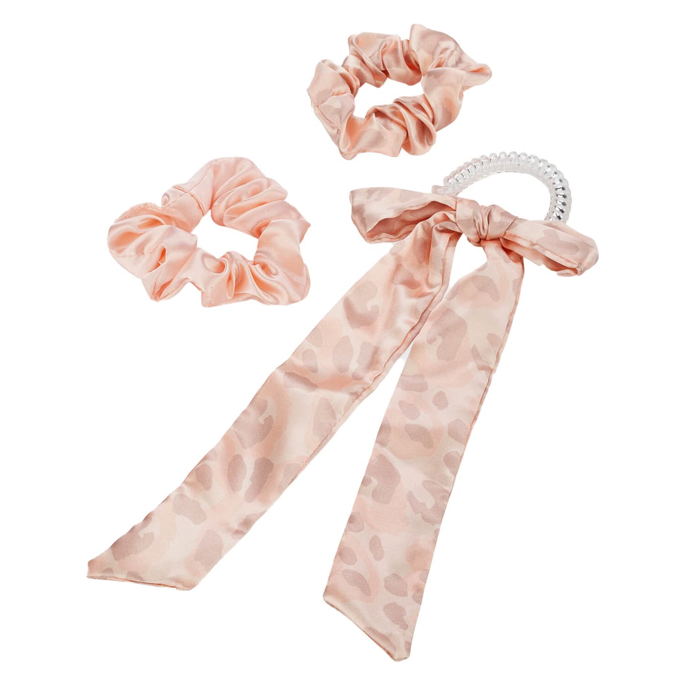 Twisted Elastic mit Schleife & Duo Scrunchies, rosa