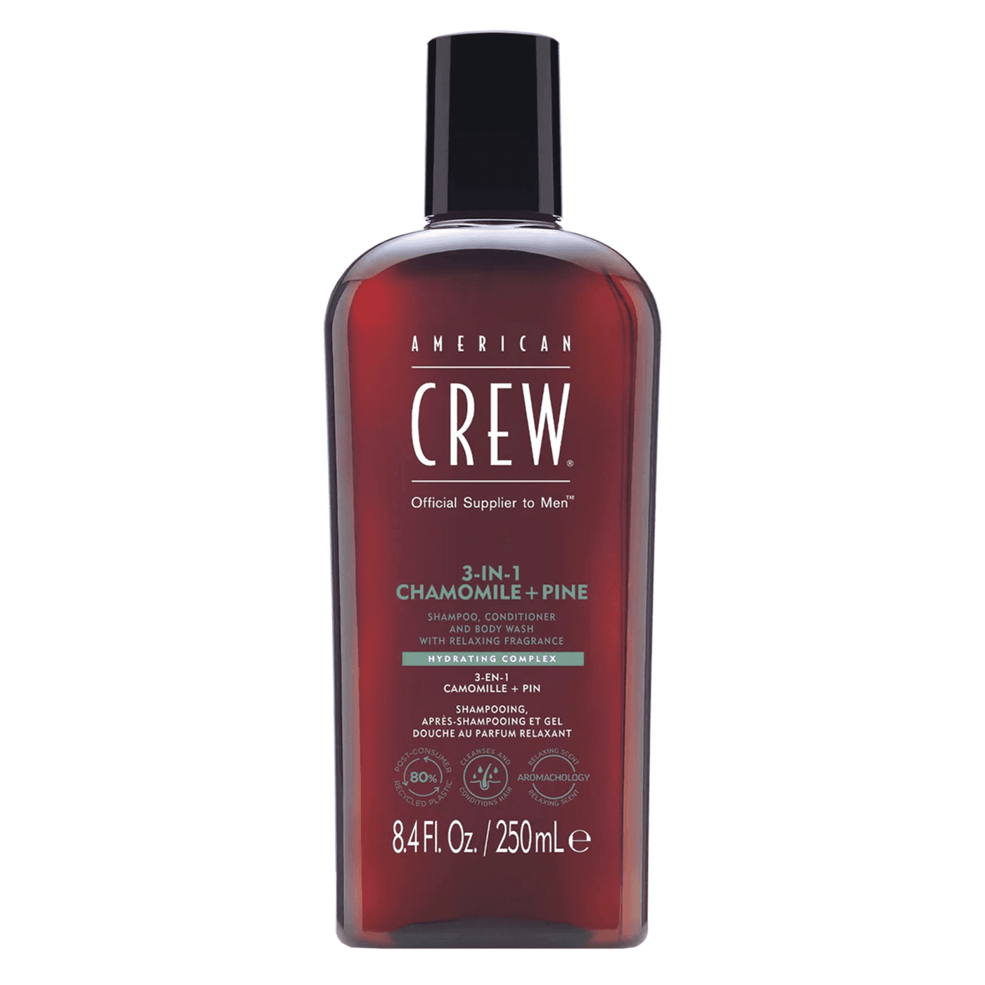 Crew Hair & Body Care - American Crew 3-in-1 Chamomile & Pine Shampoo, Conditioner & Body Wash