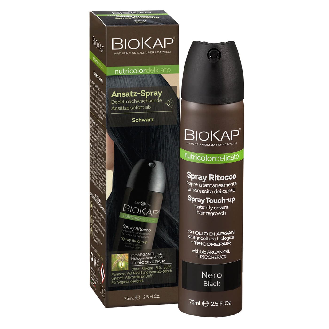 BIOKAP Nutricolor - Ansatz-Spray Schwarz