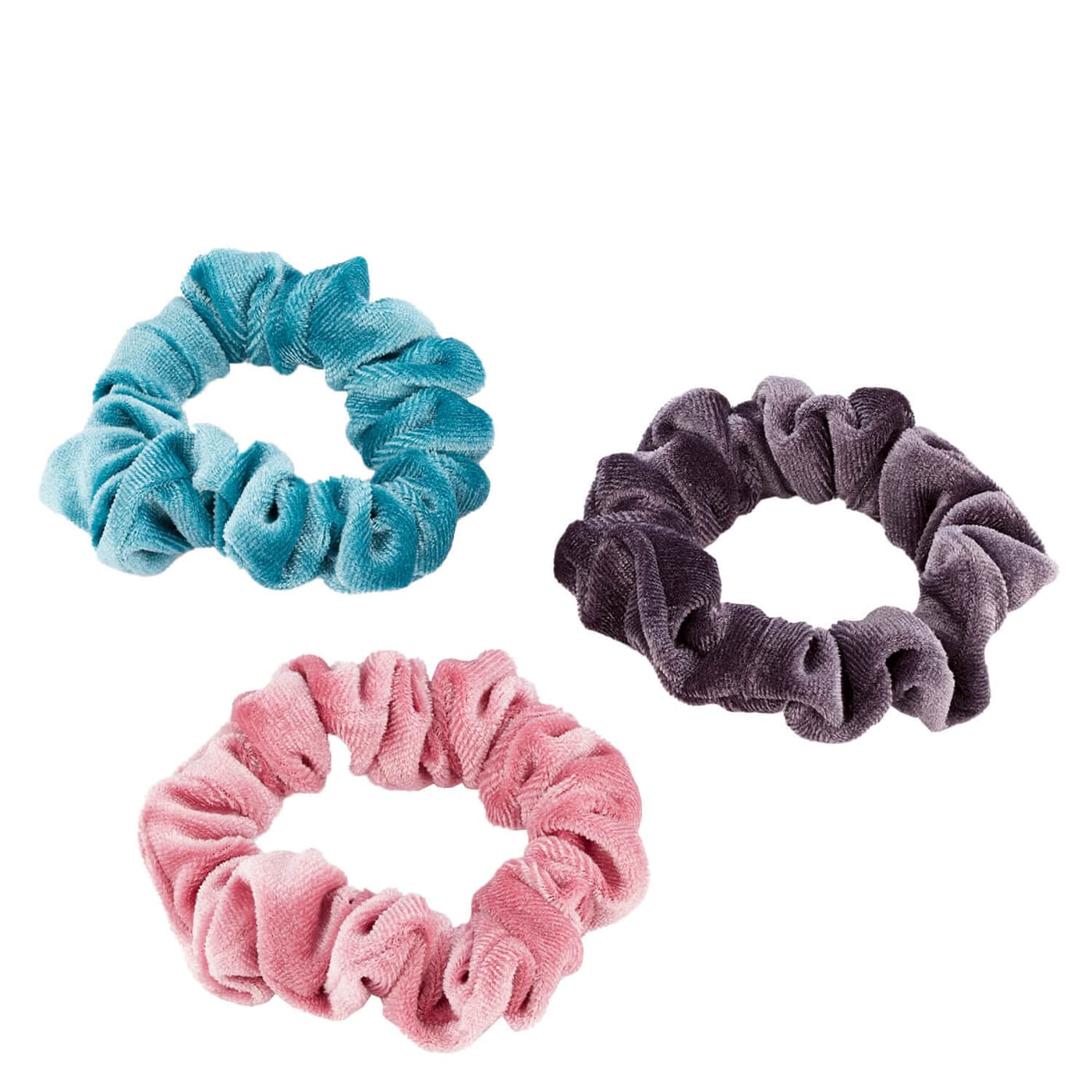 Samt Scrunchie, mint, rosa & violett