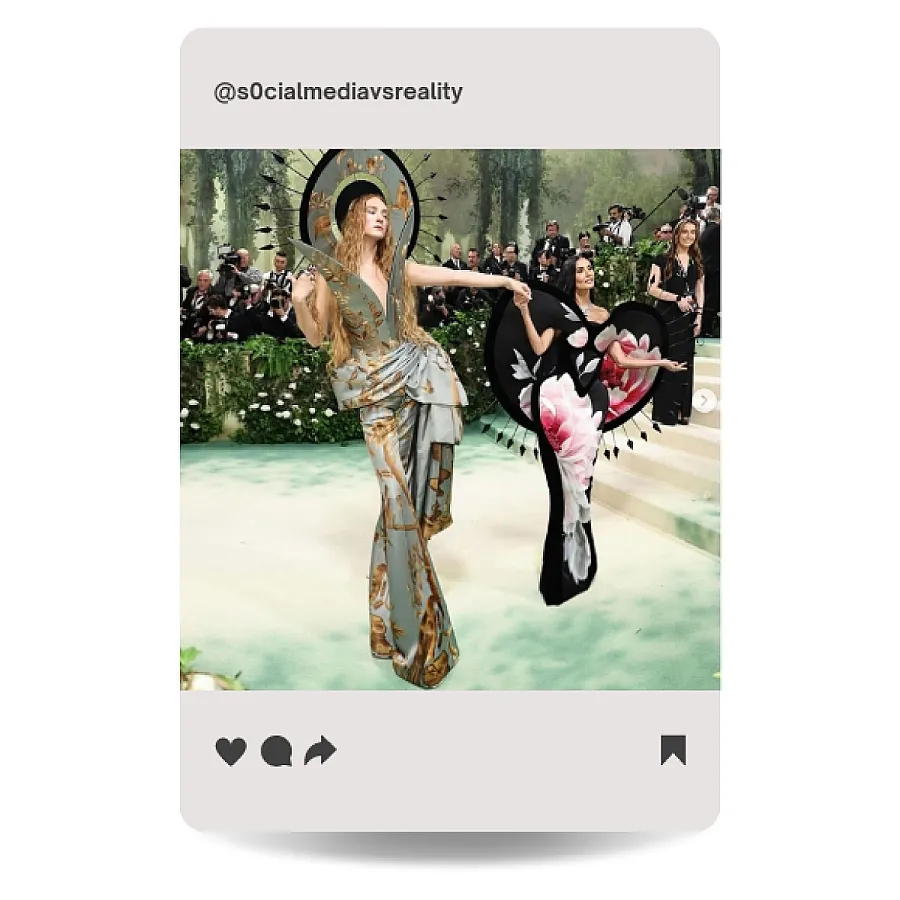 Fashion Designer Harris Reed auf der Met Gala 2024 mit Demi Moore