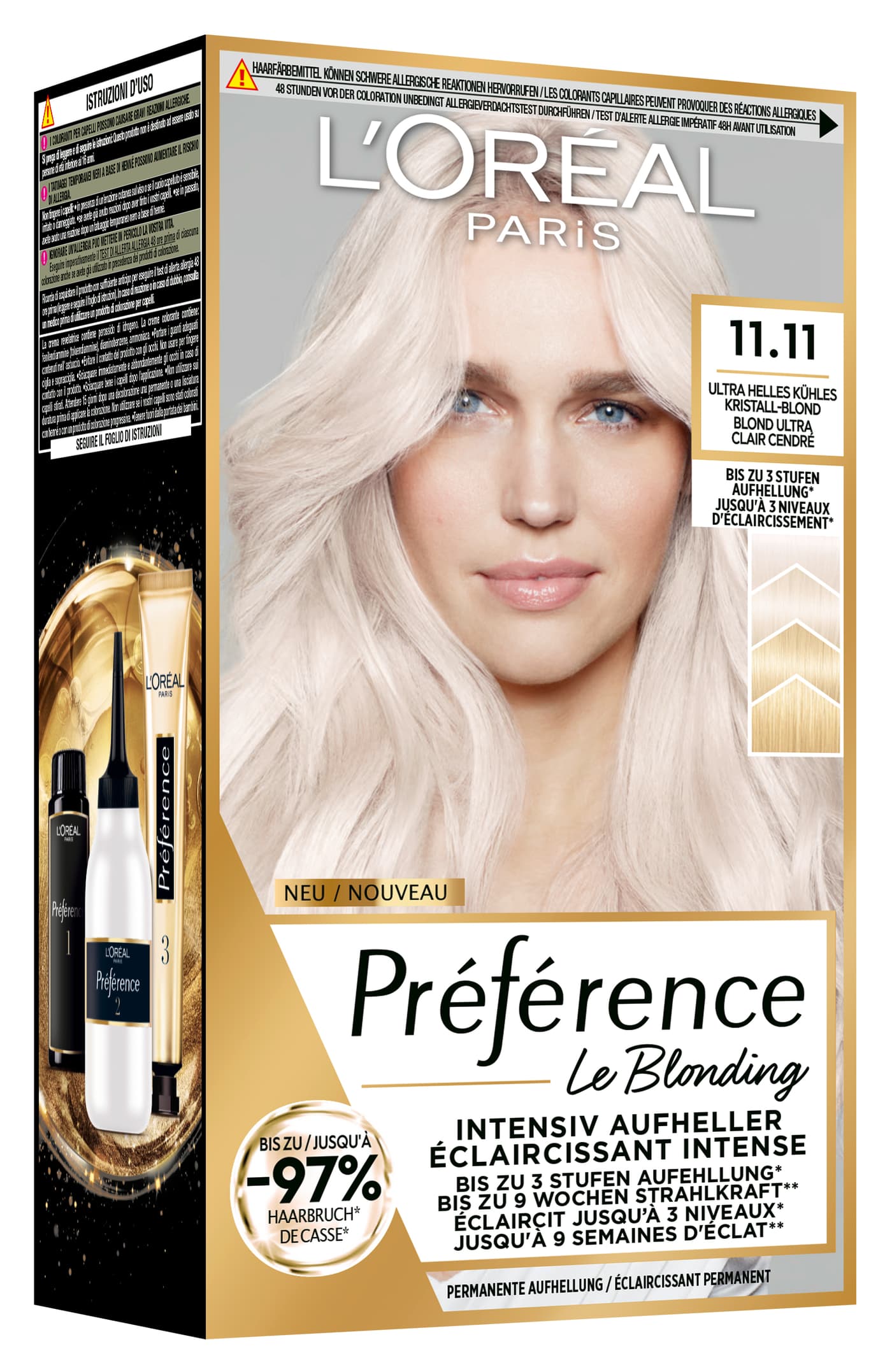 L'Oreal Preference - Préférence Le Blonding 11.11 Ultra-helles Kühles Kristall-blond/blond Ultra Cl