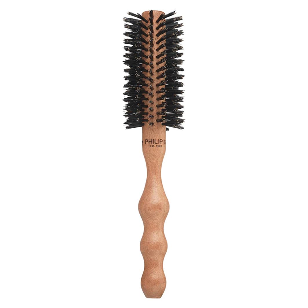 Med. Round Hairbrush, Polish Mahogany Handle, 55 Mm