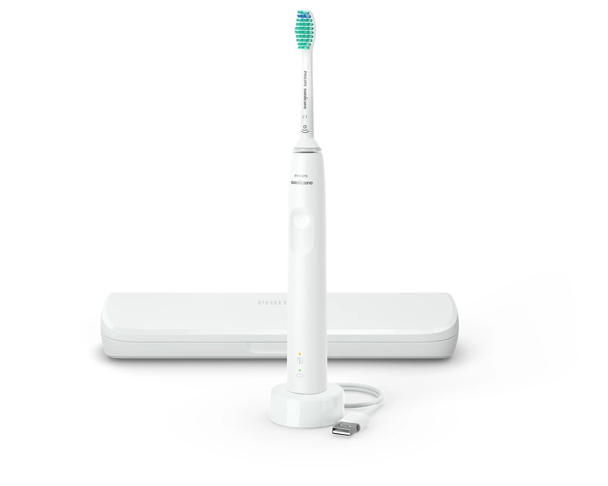 Philips Sonicare - 3100 Series Elektrische Schallzahnbürste + Reiseetui - Weiss