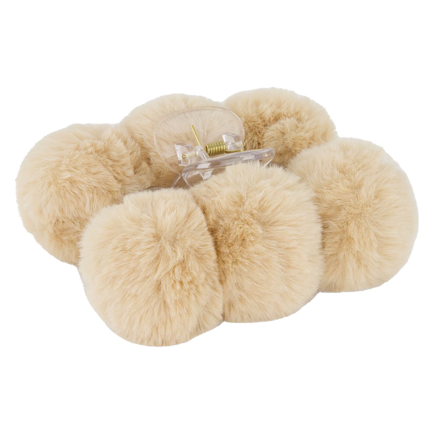 TRISA Hair - Fake Fur Hair Clip Pompoms Beige