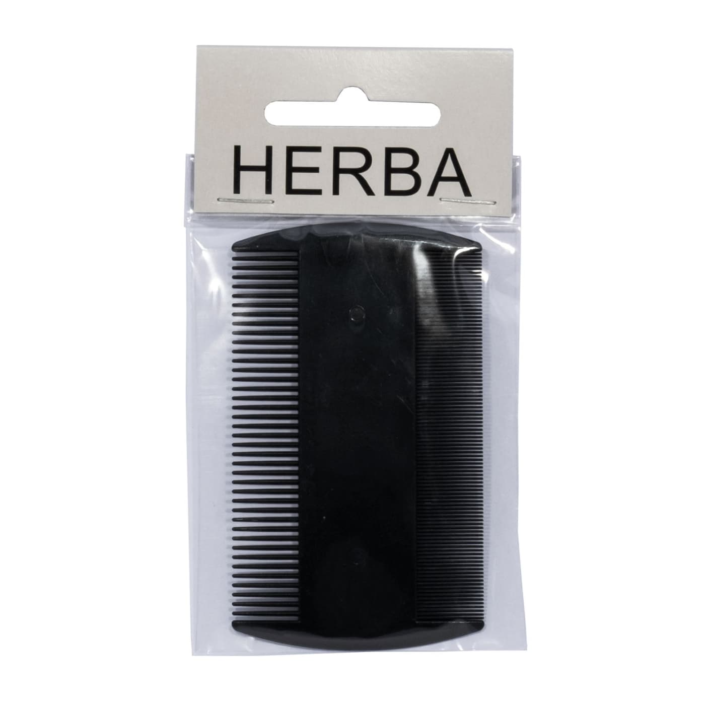 Herba - Nissen- und Läusekamm, Hartgummi, schwarz, 9 cm