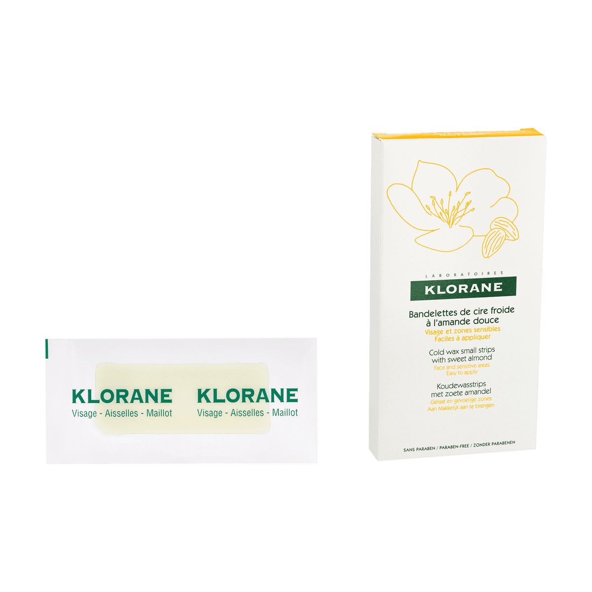 KLORANE Body - Kaltwachsstreifen Mit Süssmandel – Gesicht Und Empfindliche Stellen
