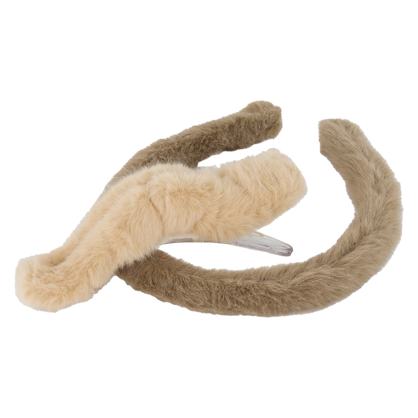 TRISA Hair - Fake Fur Hairband & Hair Clip, beige & brown