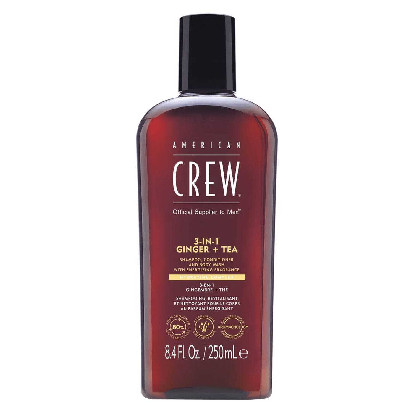 Produktbild von Crew Hair & Body Care - American Crew 3-in-1 Ginger & Tea Shampoo, Conditioner & Body Wash
