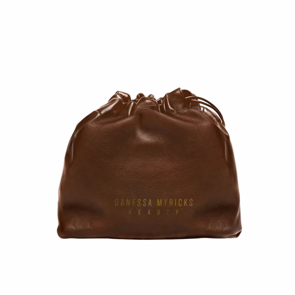 Vegan Leather - Vegan Leather Drawstring Pouch Chocolate Brown