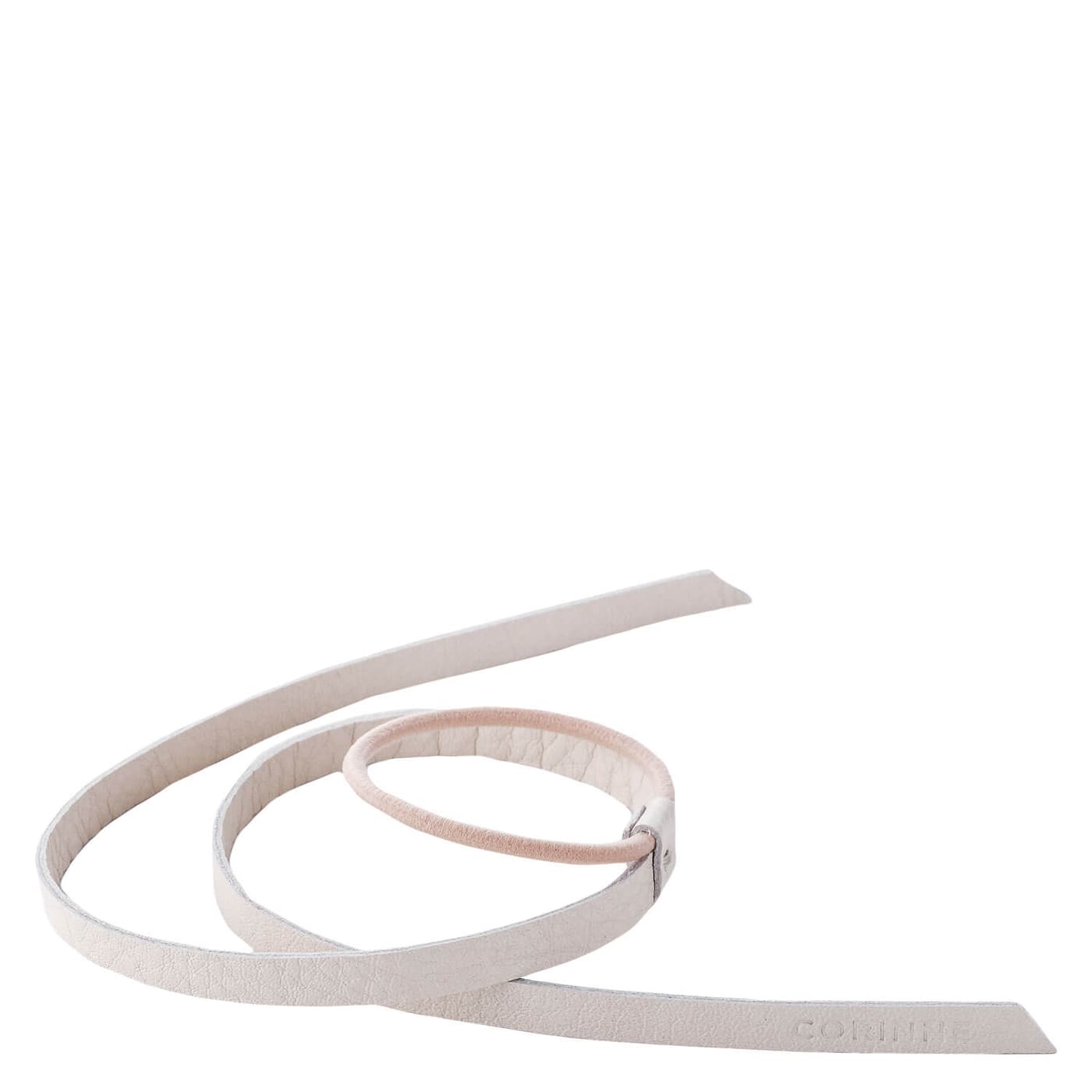 Corinne World - Leather Band Short Narrow Cream