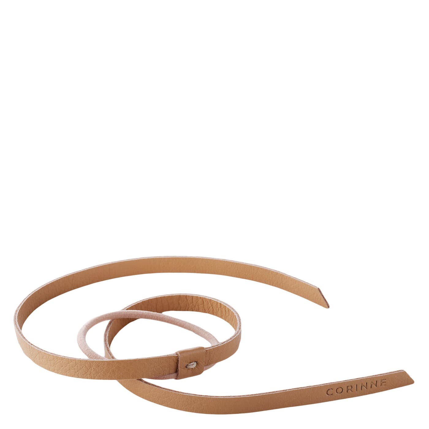 Corinne World - Leather Band Short Narrow Camel