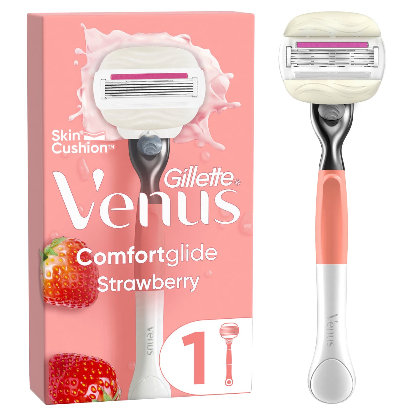 Gillette - Venus Comfortglide Strawberry Edition Rasierapparat mit 1 Klinge