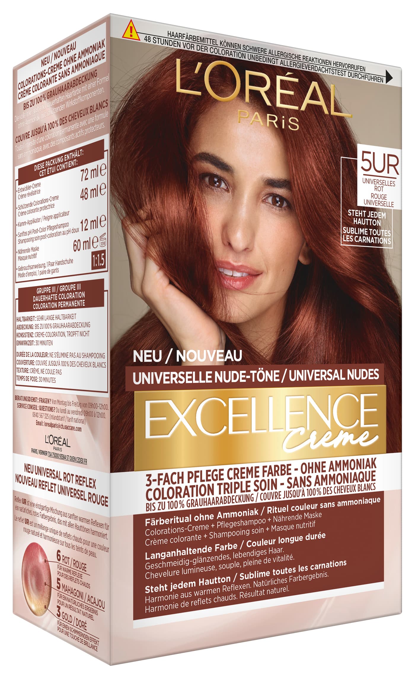 L'Oréal Excellence Color - Excellence Universale Nude-Töne 5UR Universelles Rot